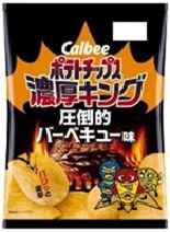 カルビー　ポテトチップス濃厚キング圧倒的バーベキュー味　300c /ｓ限定　85円（税別）/1袋